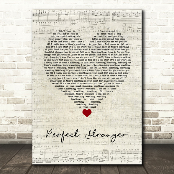 Katy B Perfect Stranger Script Heart Song Lyric Wall Art Print