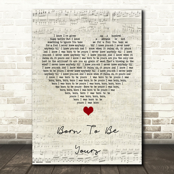 Kygo & Imagine Dragons Born To Be Yours Script Heart Song Lyric Wall Art Print