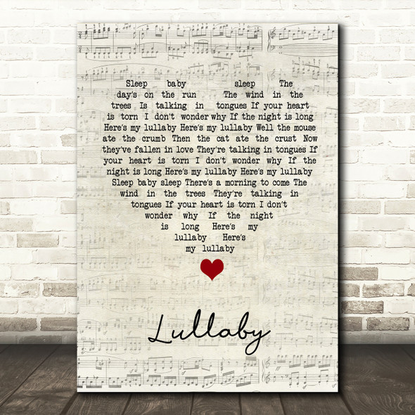 Leonard Cohen Lullaby Script Heart Song Lyric Wall Art Print