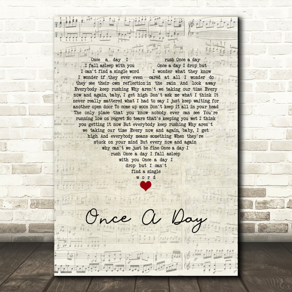 Mac Miller Once A Day Script Heart Song Lyric Wall Art Print