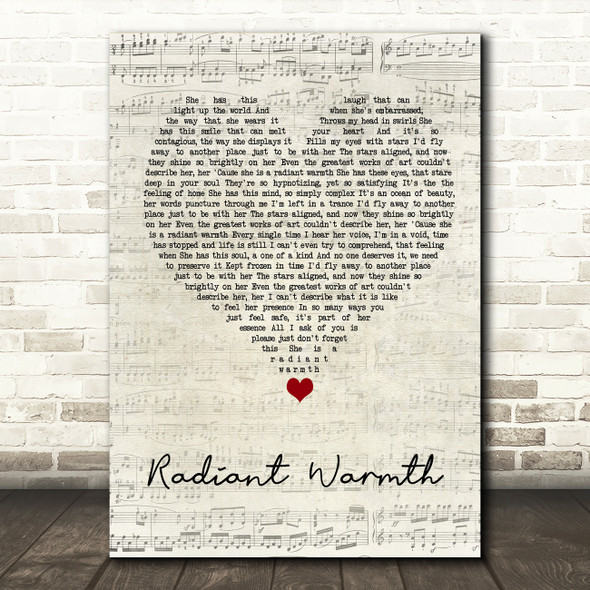 Miki Ratsula Radiant Warmth Script Heart Song Lyric Wall Art Print
