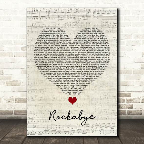 Clean Bandit Rockabye Script Heart Song Lyric Quote Music Print