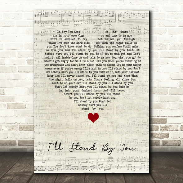 Girls Aloud I'll Stand By You Script Heart Song Lyric Quote Music Print