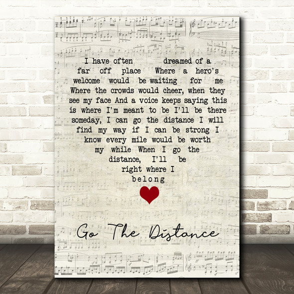 Hercules Go The Distance Script Heart Song Lyric Quote Music Print