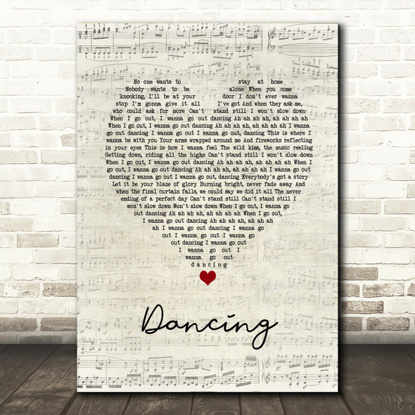Kylie Minogue Dancing Script Heart Song Lyric Quote Music Print