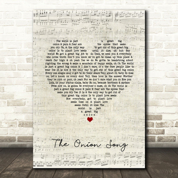 Marvin Gaye The Onion Song Script Heart Song Lyric Quote Music Print
