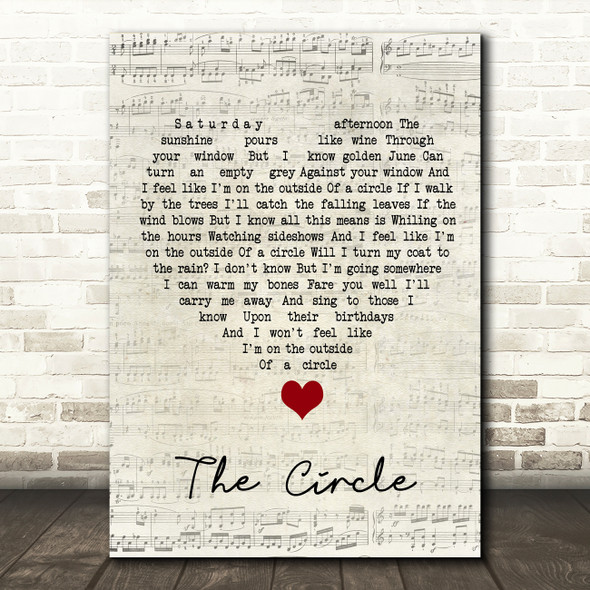 Ocean Colour Scene The Circle Script Heart Song Lyric Quote Music Print