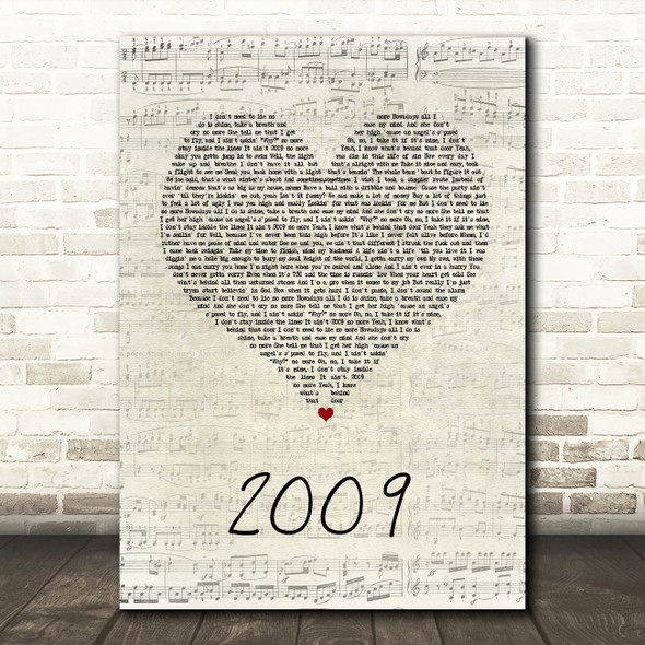 Mac Miller 2009 Script Heart Song Lyric Quote Print