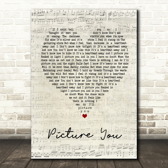 Mumford & Sons Picture You Script Heart Song Lyric Quote Print