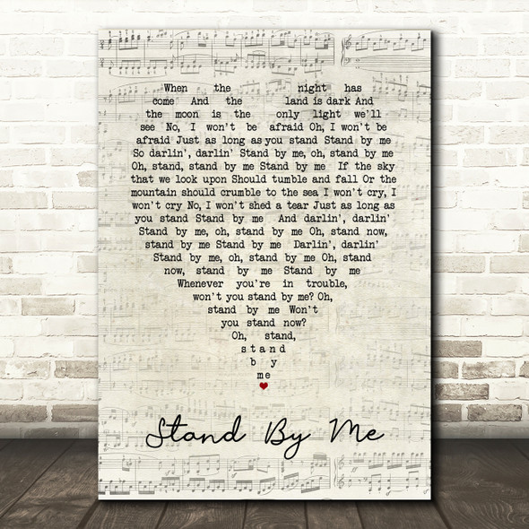 Stand By Me Ben E King Script Heart Quote Song Lyric Print