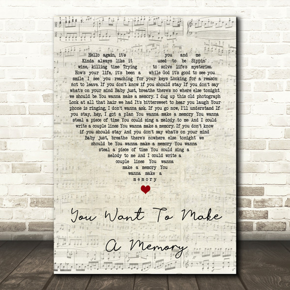 Bon Jovi You Want To Make A Memory Script Heart Song Lyric Quote Print