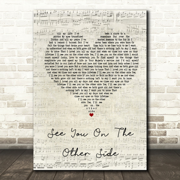 Brian Fallon See You On The Other Side Script Heart Song Lyric Quote Print