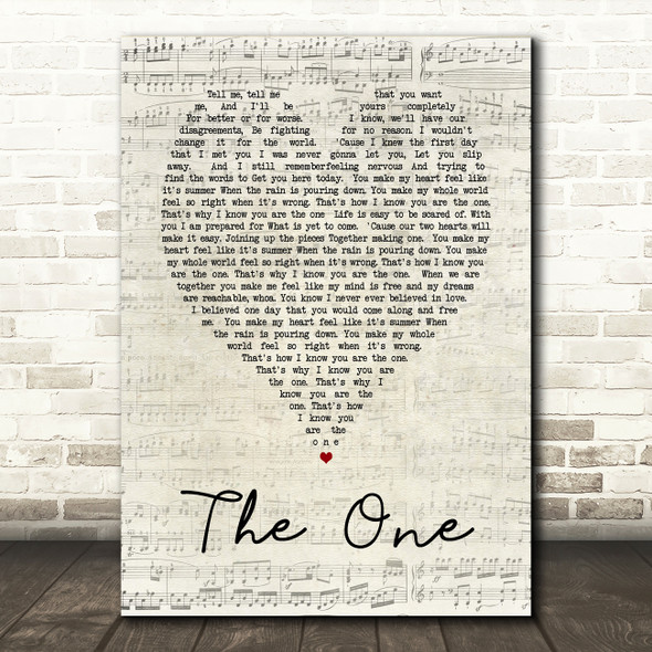 The One Kodaline Script Heart Song Lyric Quote Print
