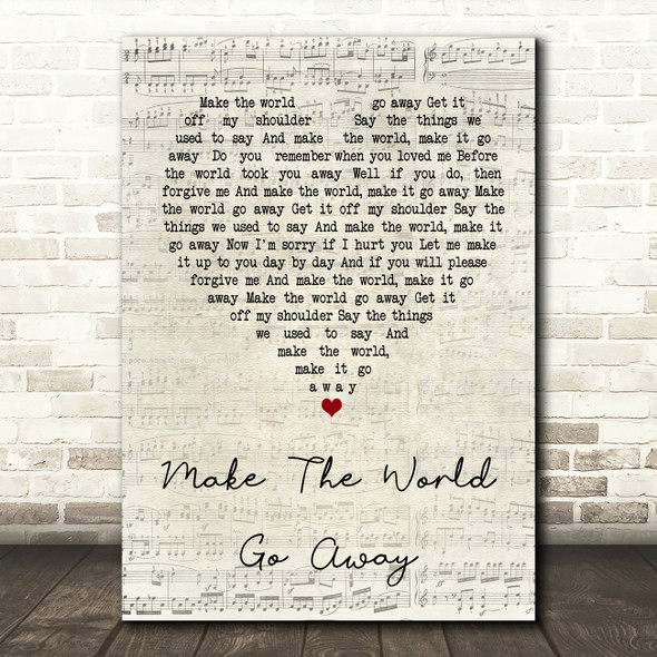 Duffy Make The World Go Away Script Heart Song Lyric Quote Print