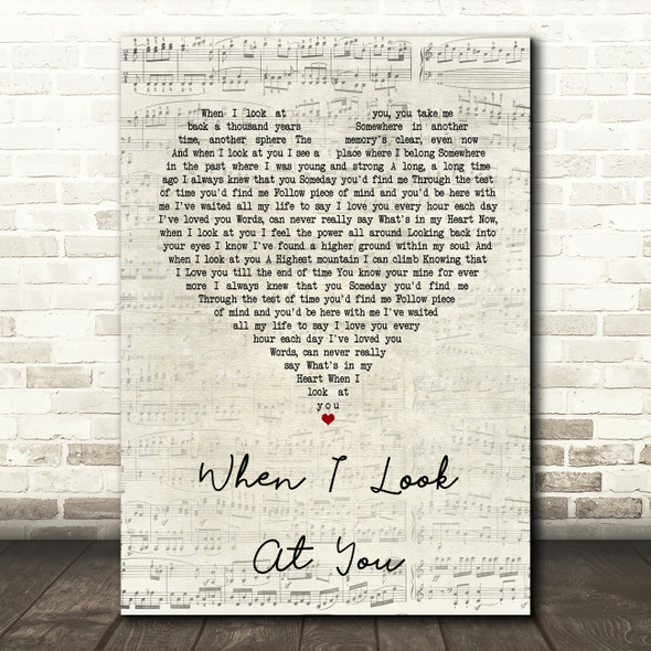 Jane McDonald When I Look At You Script Heart Song Lyric Quote Print