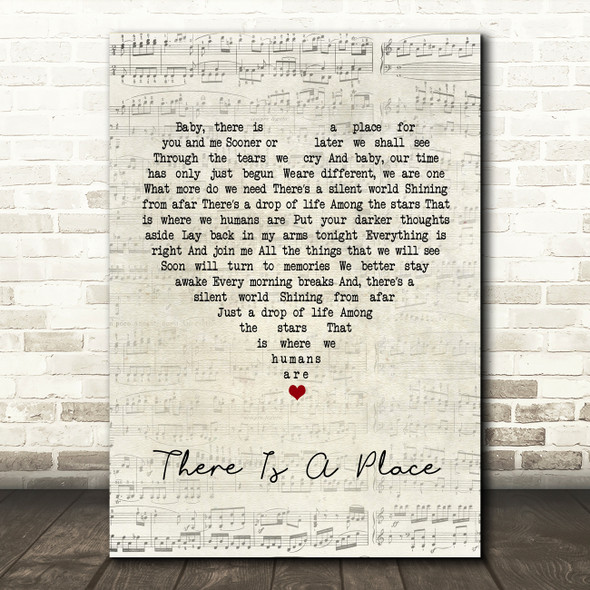 Morten Harket There Is A Place Script Heart Song Lyric Quote Print