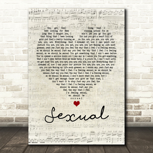 NEIKED Sexual Script Heart Song Lyric Quote Print