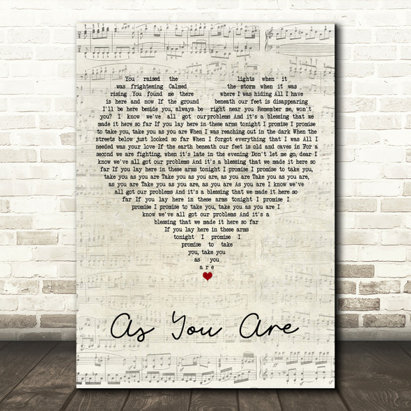 Rag n Bone Man As You Are Script Heart Song Lyric Quote Print
