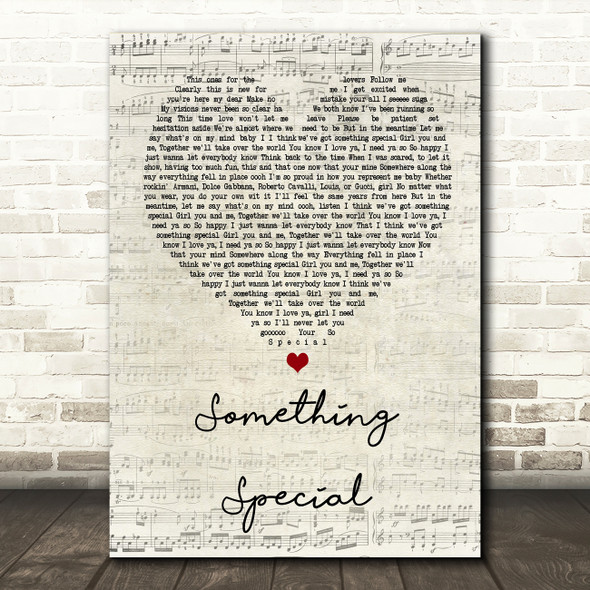 Usher Something Special Script Heart Song Lyric Quote Print