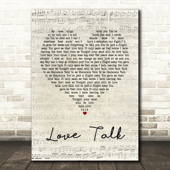 Blossoms Love Talk Script Heart Quote Song Lyric Print