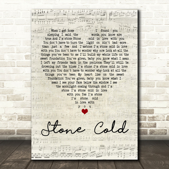 Jimmy Barnes Stone Cold Script Heart Quote Song Lyric Print