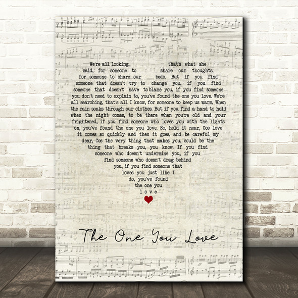 Passenger The One You Love Script Heart Quote Song Lyric Print