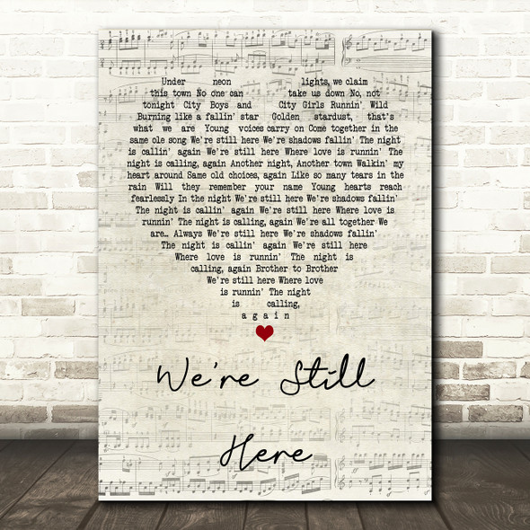 Steve Perry We're Still Here Script Heart Song Lyric Print