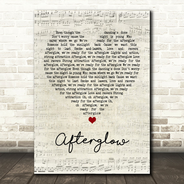 Wilkinson Afterglow Script Heart Quote Song Lyric Print