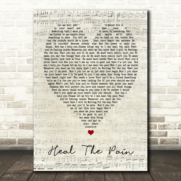 George Michael Heal The Pain Script Heart Song Lyric Quote Print