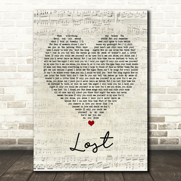 Dermot Kennedy Lost Script Heart Song Lyric Print