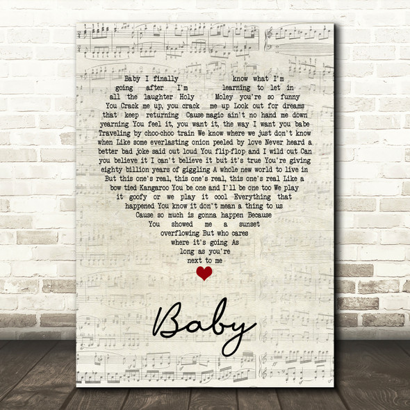 Devendra Banhart Baby Script Heart Song Lyric Print