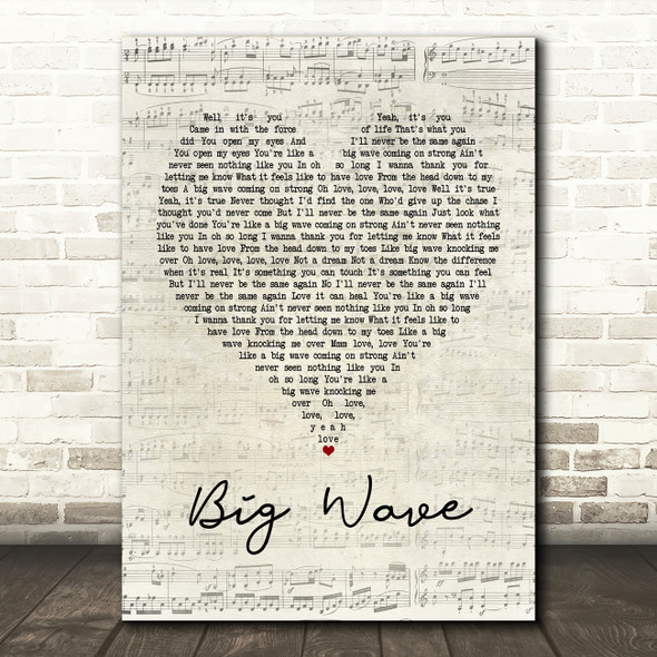 Donavon Frankenreiter Big Wave Script Heart Song Lyric Print