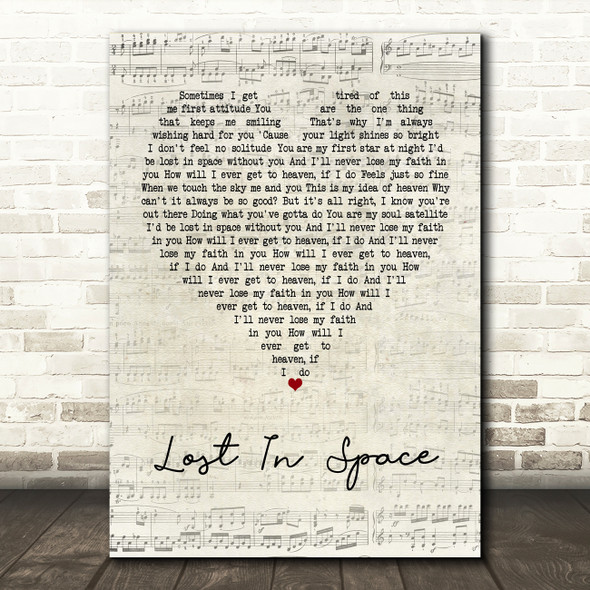 Lighthouse Family Lost In Space Script Heart Song Lyric Print