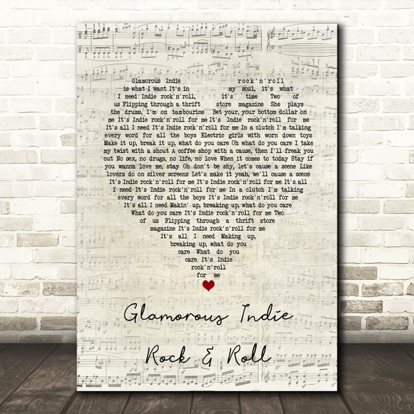 The Killers Glamorous Indie Rock & Roll Script Heart Song Lyric Print