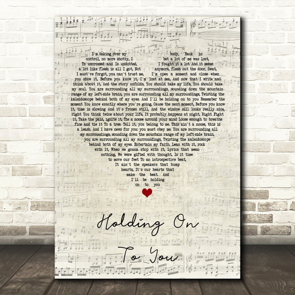 Twenty One Pilots Holding On To You Script Heart Song Lyric Print