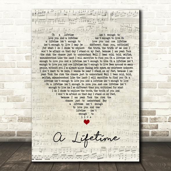 Ziggy Marley A Lifetime Script Heart Song Lyric Print