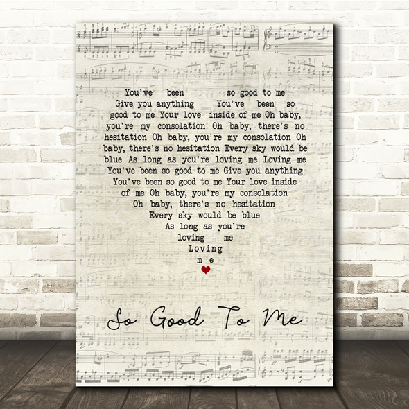 Chris Malinchak So Good To Me Script Heart Song Lyric Print