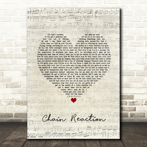 Diana Ross Chain Reaction Script Heart Song Lyric Print