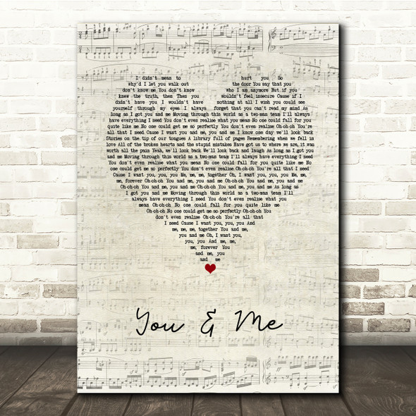 James TW You & Me Script Heart Song Lyric Print