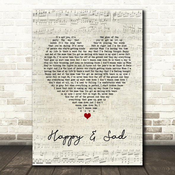 Kacey Musgraves Happy & Sad Script Heart Song Lyric Print