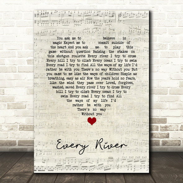 Runrig Every River Script Heart Song Lyric Print