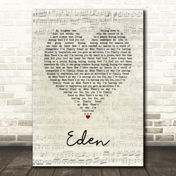 The Script Eden Script Heart Song Lyric Print