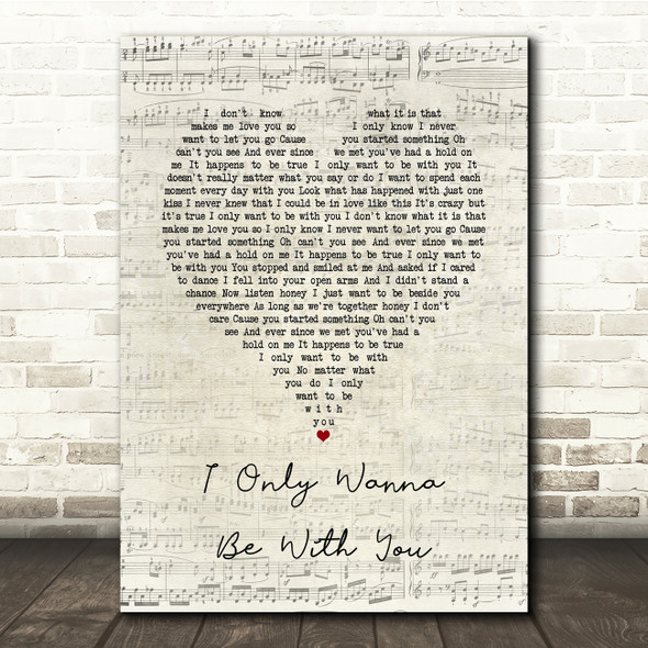 Volbeat I Only Wanna Be With You Script Heart Song Lyric Print