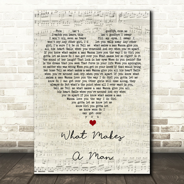 Westlife What Makes a Man Script Heart Song Lyric Print