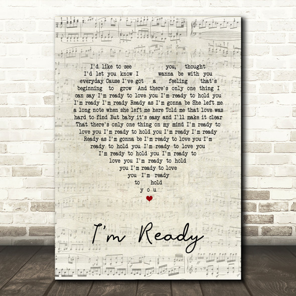 Bryan Adams I'm Ready Script Heart Song Lyric Quote Print