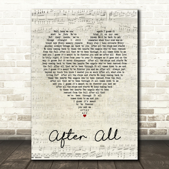 Cher After All Script Heart Song Lyric Quote Print
