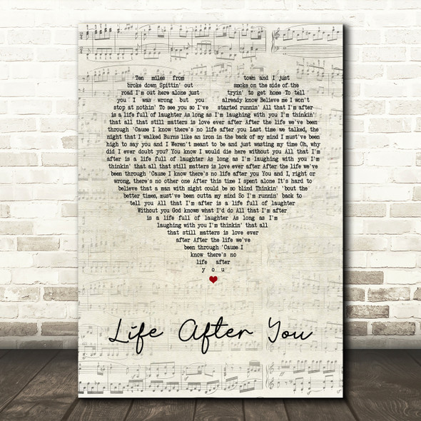Daughtry Life After You Script Heart Song Lyric Quote Print