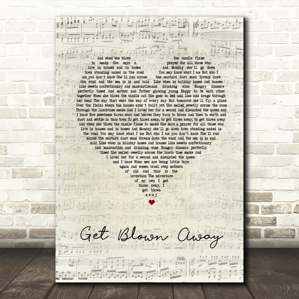 Ocean Colour Scene Get Blown Away Script Heart Song Lyric Quote Print