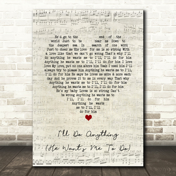 DORIS TROY I'll Do Anything (He Want's Me To Do) Script Heart Song Lyric Print