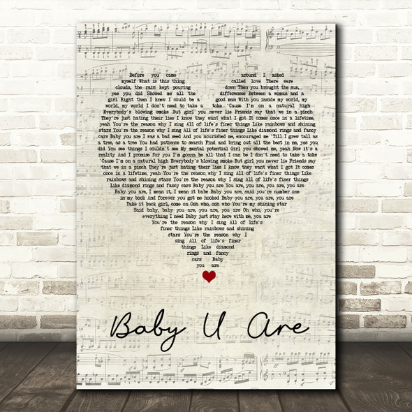 Gerald Levert Baby U Are Script Heart Song Lyric Print